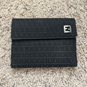 Fendi Zucchino Compact Vintage Trifold Wallet